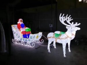 Santa Sleigh & Reindeer Light Display
